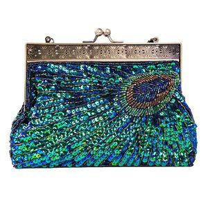 Unique Luxury Sequins Beaded Evening Bag Wedding Bridal Party Prom ^_^